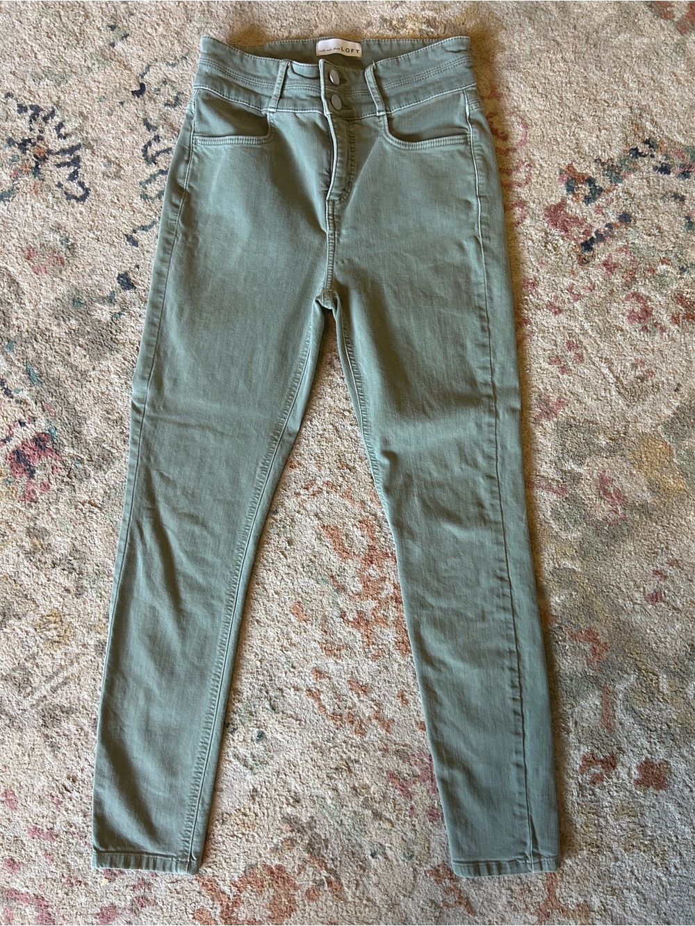 LOFT Skinny High-Rise Jeans in Sage